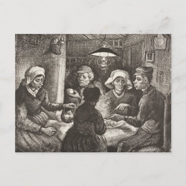 Carte Postale Vincent Van Gogh La lithographie des mangeurs de p (Devant)