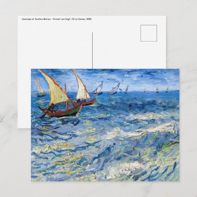 Carte Postale Vincent van Gogh - La mer aux Saintes-Maries (Devant / Derrière)