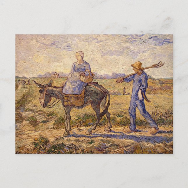 Carte Postale Vincent van Gogh | Le matin, aller au travail (Devant)