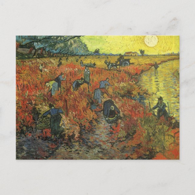 Carte Postale Vincent van Gogh - Le vignoble rouge (Devant)