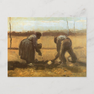 Carte Postale Vincent van Gogh - Les paysans plantent des pommes