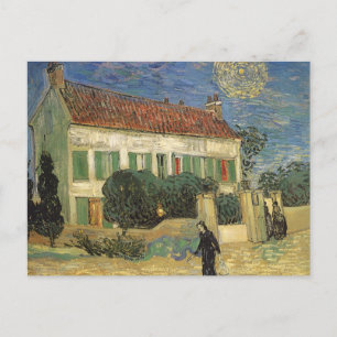Carte Postale Vincent van Gogh - Maison Blanche à la nuit