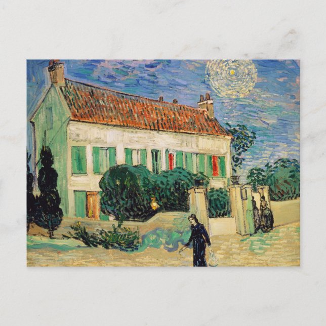 Carte Postale Vincent van Gogh | Maison Blanche à la Nuit, 1890 (Devant)
