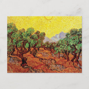 Carte Postale Vincent Van Gogh - Oliviers avec ciel jaune
