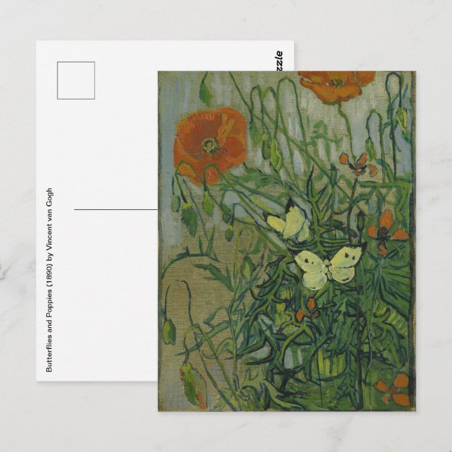 Carte Postale Vincent van Gogh - Papillons et papillons (Devant / Derrière)