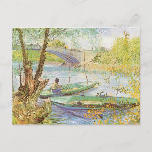 Carte Postale Vincent van Gogh Pêche au printemps, Pont de Clich (Devant)