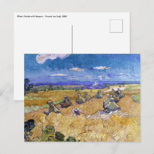 Carte Postale Vincent van Gogh - Pile de blé avec les lecteurs