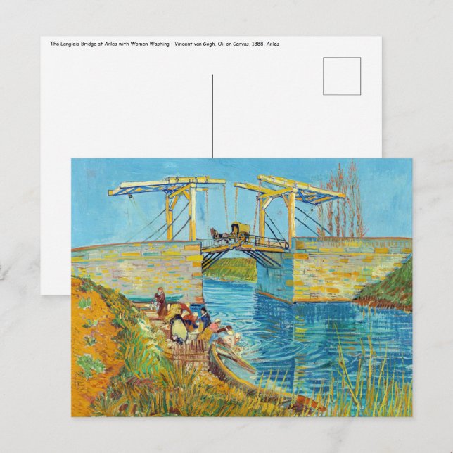 Carte Postale Vincent van Gogh - Pont Langlois à Arles #1 (Devant / Derrière)