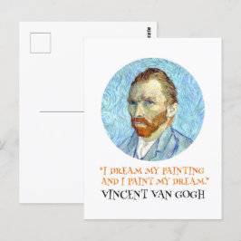 Carte Postale Vincent Van Gogh Portrait avec citation