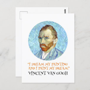 Carte Postale Vincent Van Gogh Portrait avec citation
