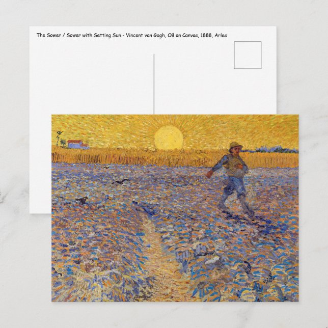 Carte Postale Vincent van Gogh - Semeur au soleil couchant (Devant / Derrière)