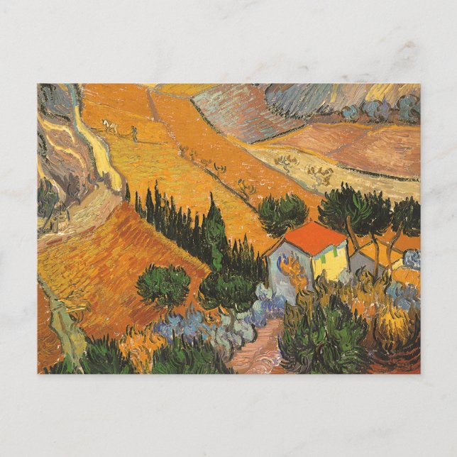 Carte Postale Vincent van Gogh - Vallée avec Plowman (Devant)