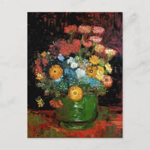 Carte Postale Vincent Van Gogh - Vase Avec Zinnias Art