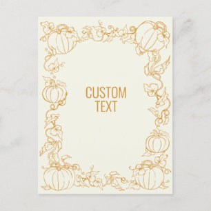 Carte Postale Vine citrouille Automne Automne Hiver Thanksgiving