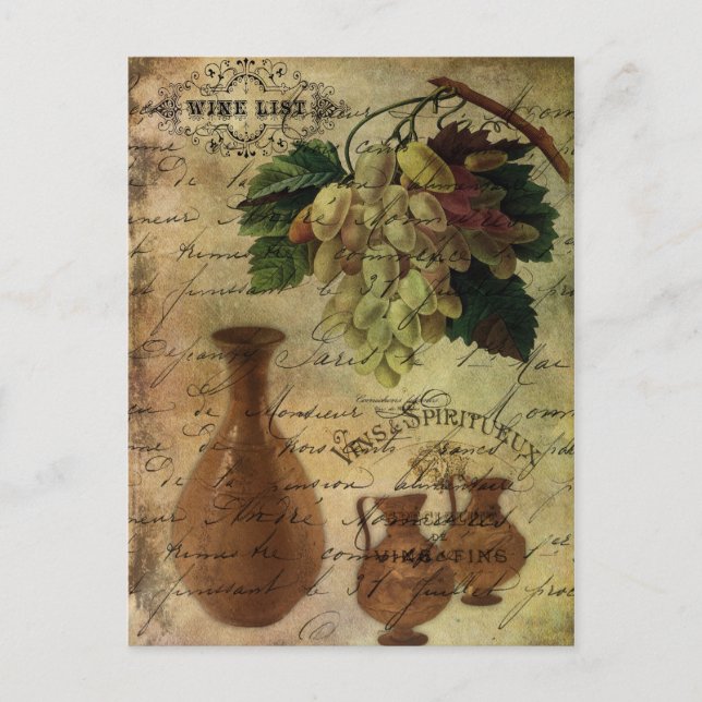 Carte Postale Vins Spiritueux, Nectar des dieux (Devant)