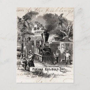 Carte Postale Vintage 1800 Panama Canal Modèle ferroviaire