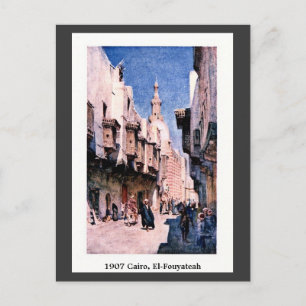 Carte Postale Vintage 1900 Caire Egypte rue El-Fouyateah