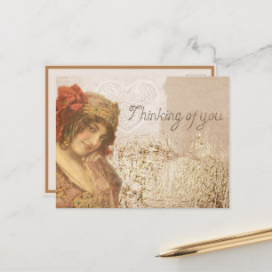 Carte Postale Vintage 1920 Flapper Thinking of You