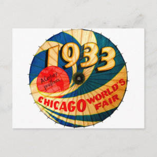 Carte Postale Vintage 1933 World's Fair Century Progress Ad Art