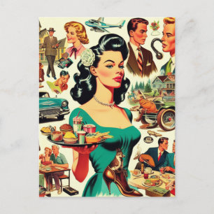 Carte Postale Vintage 1950 Seamless Motif