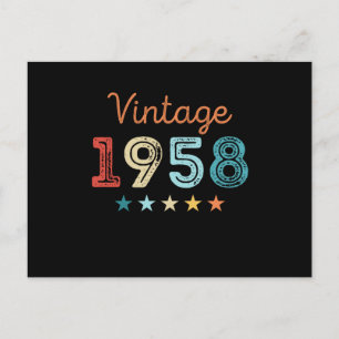 Carte Postale Vintage 1958 70e anniversaire Retro Cadeau 70 ans