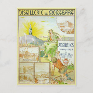 Carte Postale Vintage Absinthes Supérieures