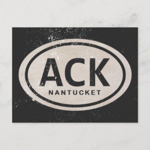 Carte postale vintage ACK Nantucket MA Beach Tag