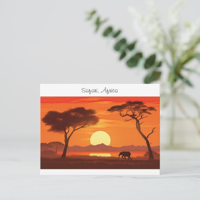 Carte Postale Vintage African Safari  (Debout devant)