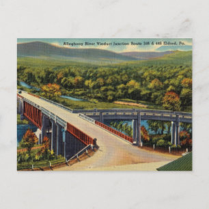 Carte Postale Vintage Allegheny River Eldred, Pennsylvanie
