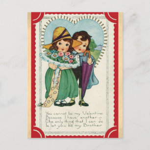 Carte Postale Vintage Ami Platonique Valentines Jour