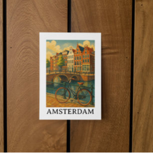 Carte Postale Vintage Amsterdam - Retro Travel Design