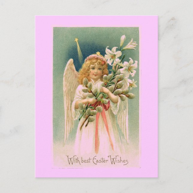 Carte postale vintage Angel Pâques (Devant)