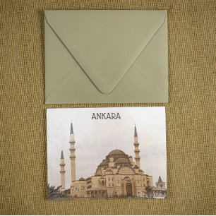 Carte Postale Vintage Ankara Turquie Kocatepe Vue Mosquée