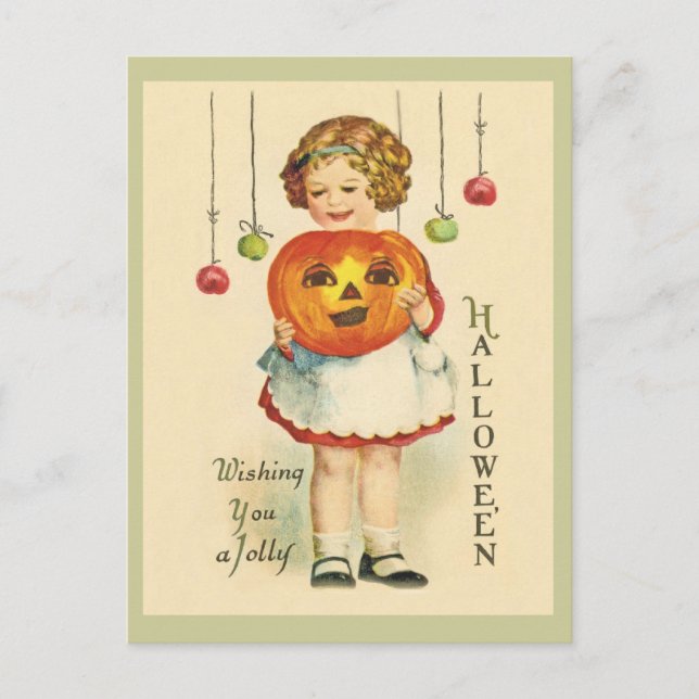 Carte postale vintage-Antique Halloween Design JOL (Devant)