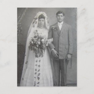 Carte Postale Vintage Antique Romantique Mariée et Groom Photos
