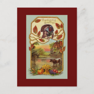 Carte postale vintage Antique Thanksgiving Greys