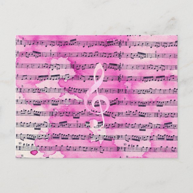 Carte Postale Vintage aquarelle rose classique (Devant)