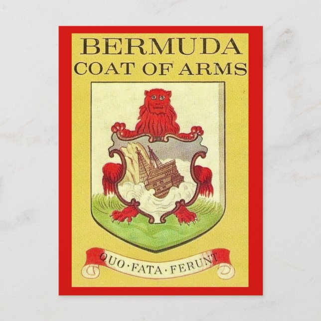 Carte postale vintage armoiries des Bermudes (Devant)