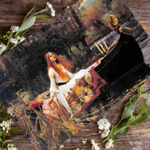 Carte Postale Vintage Art John W. Waterhouse Lady of Shalott