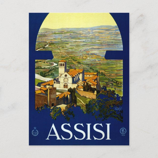 Carte Postale Vintage Assisi Italie Voyage (Devant)