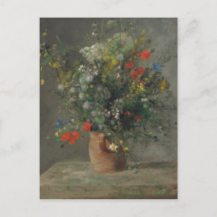 Carte Postale Vintage Auguste Renoir Fleurs Jaunes dans un Vase