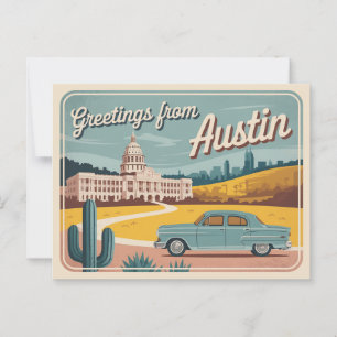 Carte postale vintage Austin   Salutations d'Austi