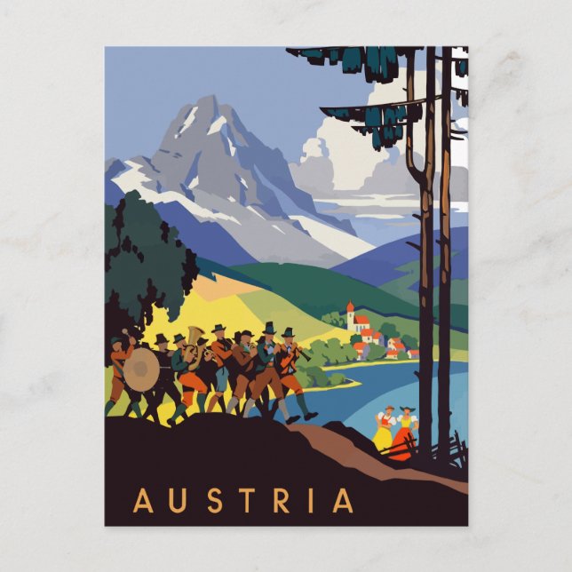 Carte Postale Vintage Autriche Alpes Voyages (Devant)