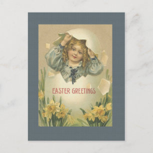 Carte postale vintage aux oeufs de Pâques