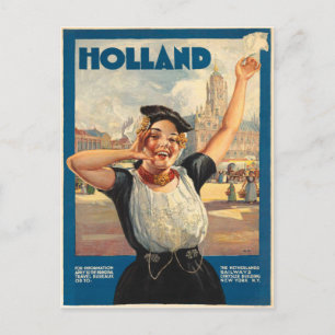 Carte postale vintage avec affiche Holland