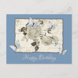 Carte Postale Vintage avec papillons