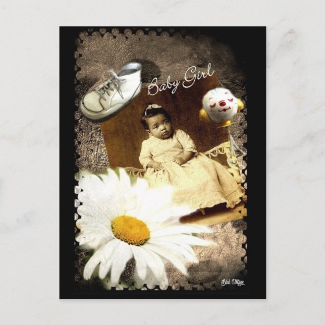 Carte postale vintage Baby Girl Blak (Devant)
