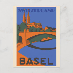 Carte Postale Vintage Bâle Suisse
