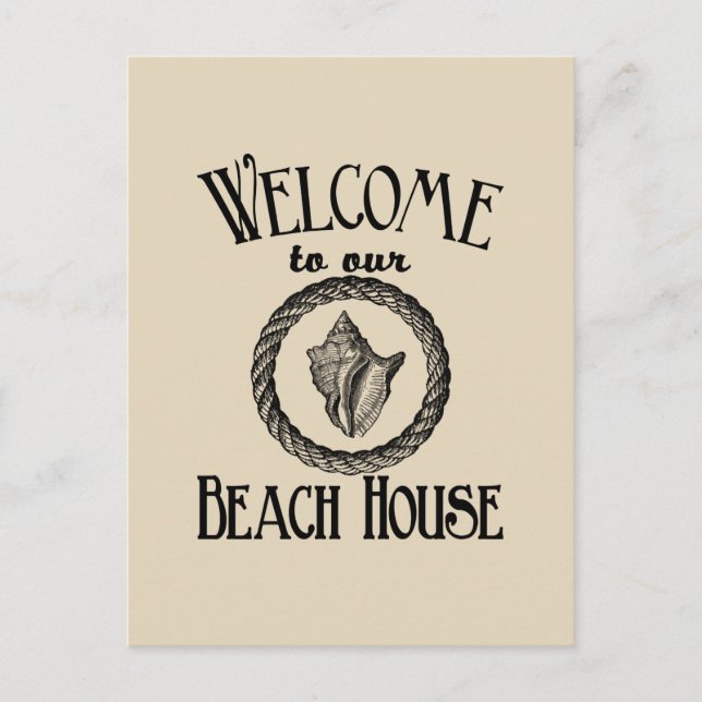 Carte postale vintage Beach house seashell (Devant)