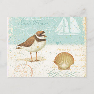 Carte Postale Vintage Beach Scene